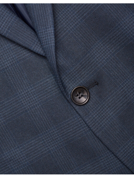 Borgio Borgio Marynarka strano_g Granatowy Slim Fit