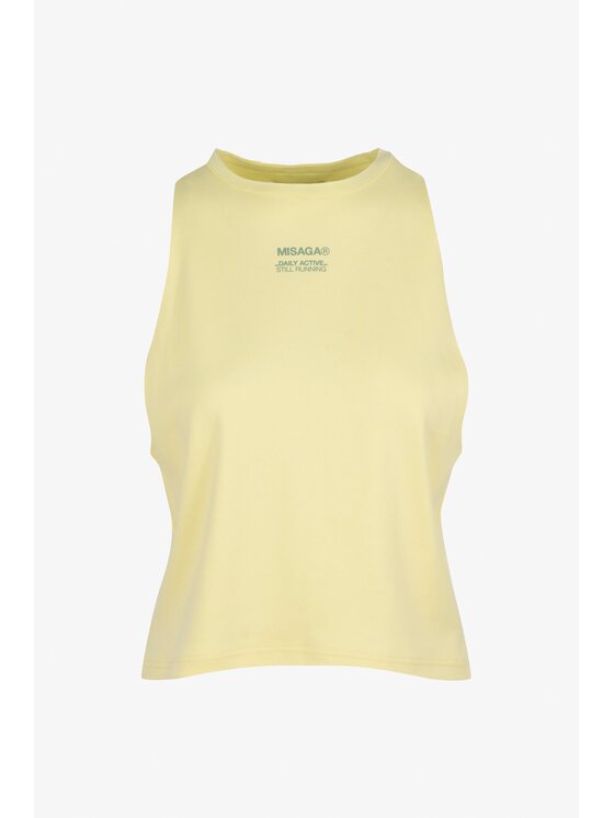 Misaga Misaga Top MOTION TEE Żółty Regular Fit