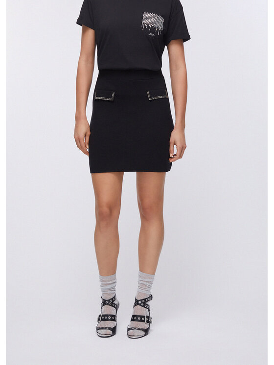 Liu Jo Liu Jo Spódnica mini TA6044MS59L22222 Czarny Regular Fit
