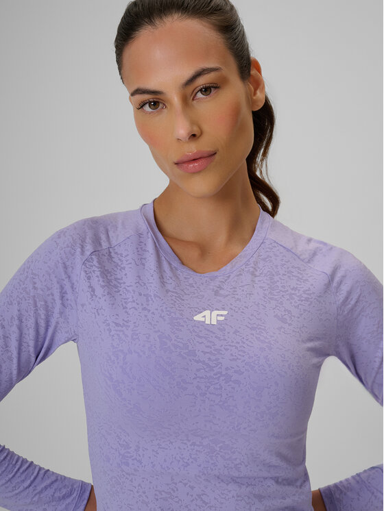 4F 4F Koszulka techniczna ACTIVE BY NATURE Fioletowy jasny Slim Fit