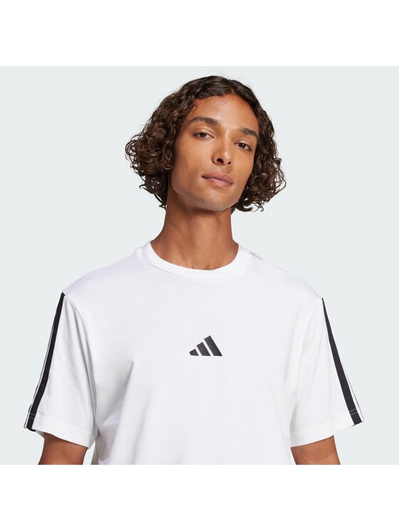 adidas adidas T-Shirt Essentials 3-Stripes Single Jersey Tee Biały Regular Fit