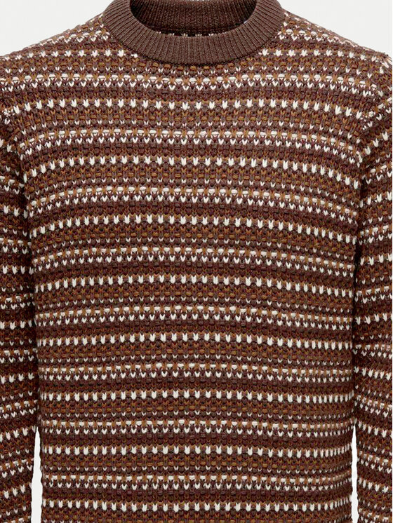 Only & Sons Only & Sons Pulover Musa 22027268 Rjava Regular Fit