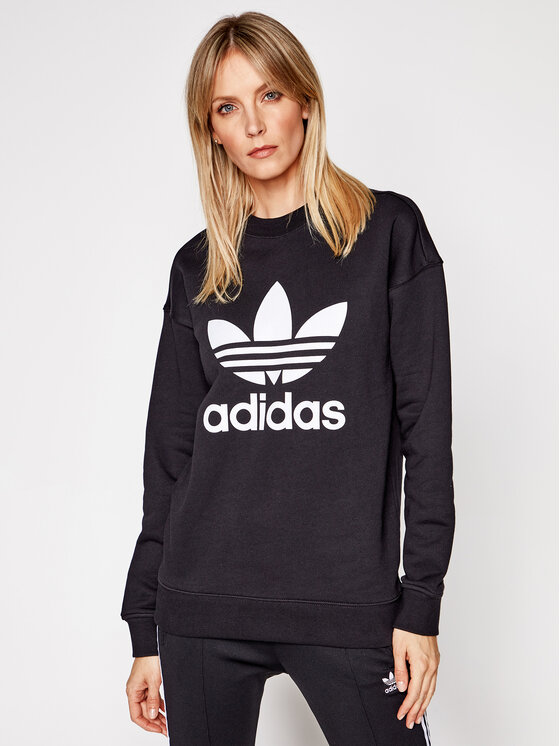 adidas adidas Суитшърт Trefoil Crew FM3272 Черен Regular Fit