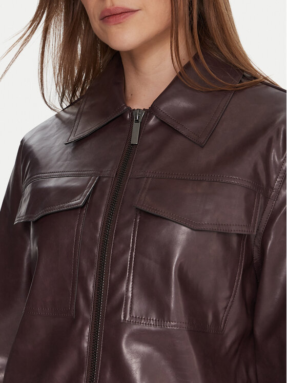 French Connection French Connection Куртка зі штучної шкіри Price 75ZAL 60 Бордовий Regular Fit