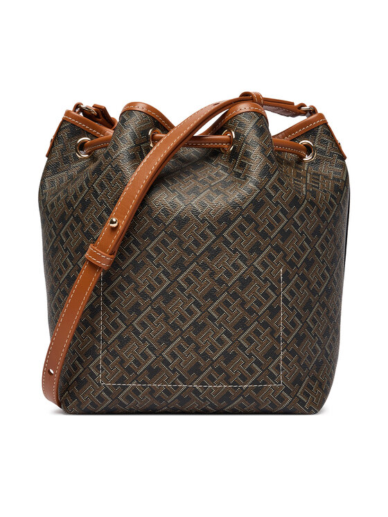 Tommy Hilfiger Tommy Hilfiger Ročna torba Th Monoplay Bucket Le AW0AW18847 Črna