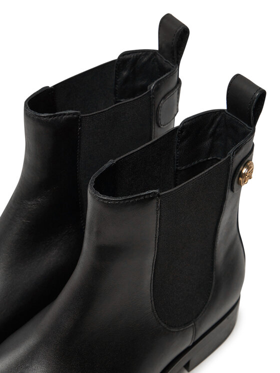 Tommy Hilfiger Tommy Hilfiger Klassische Stiefeletten Th Stud Leather Low Chelsea FW0FW08184 Schwarz