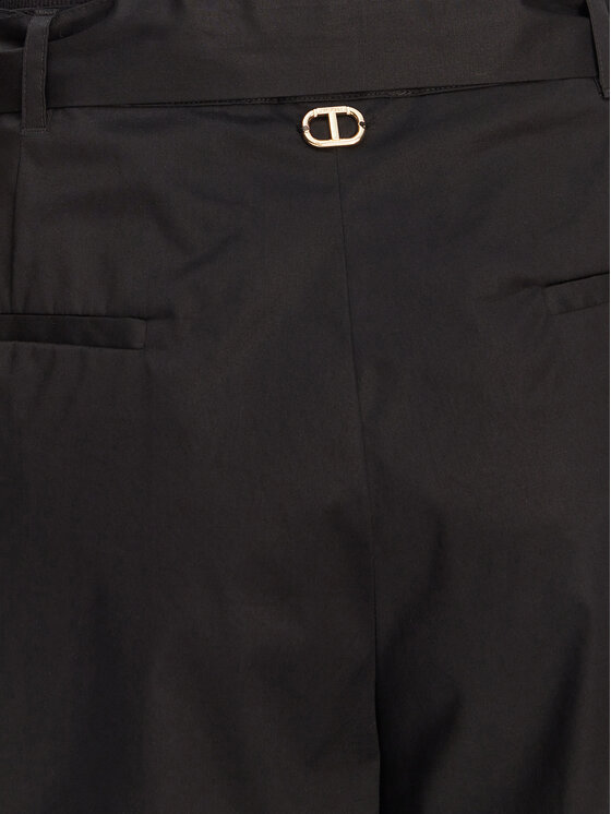 TWINSET TWINSET Šortky z materiálu 251TT2096 Černá Regular Fit