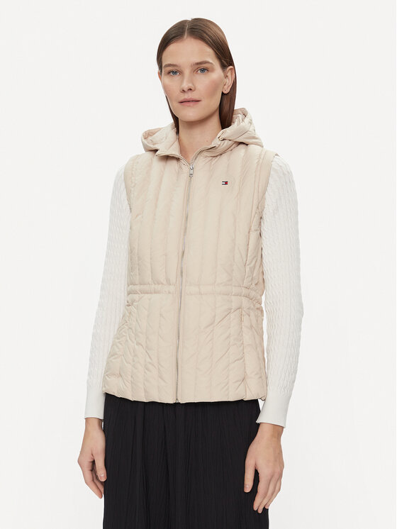Tommy Hilfiger Tommy Hilfiger Жилетка за костюм Feminine Lw Down Vest WW0WW40485 Бежов Slim Fit