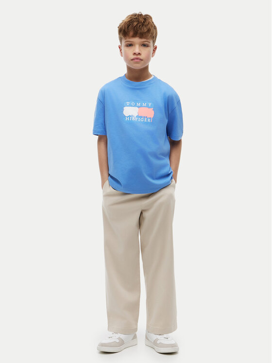 Tommy Hilfiger Tommy Hilfiger T-Shirt Graffiti KB0KB10546 Hellblau Relaxed Fit