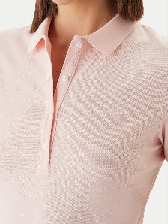 Gant Gant Polo 4201535 Różowy Slim Fit