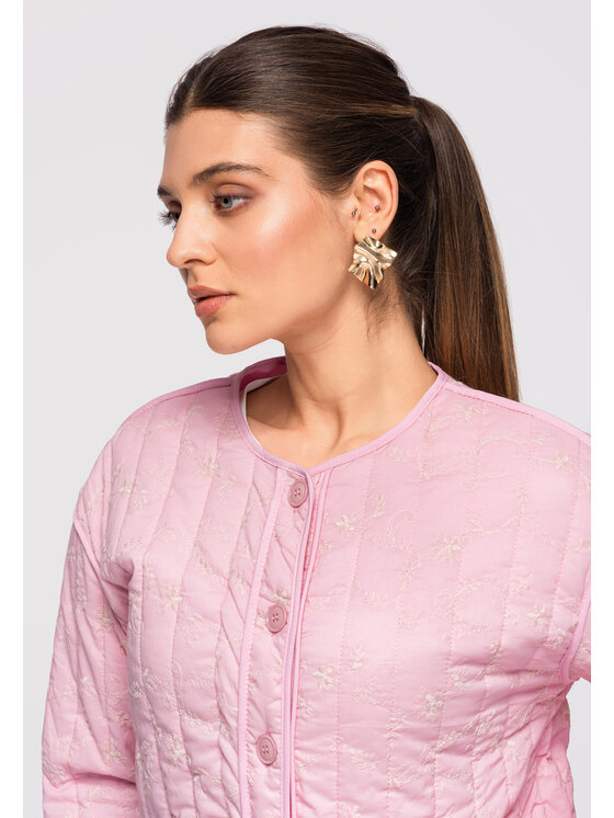 Ombre Ombre Kurtka przejściowa OW-JALP-0125 Różowy Regular Fit