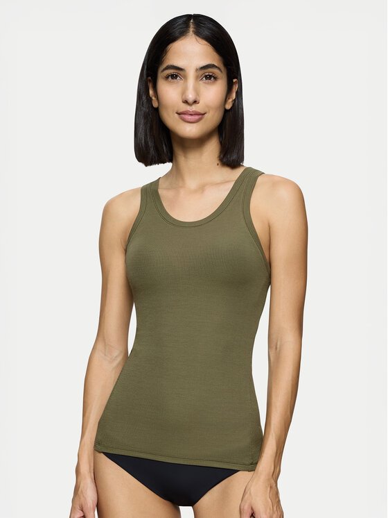 Triumph Triumph Felső Beauty Layers 10221176 Zöld Slim Fit