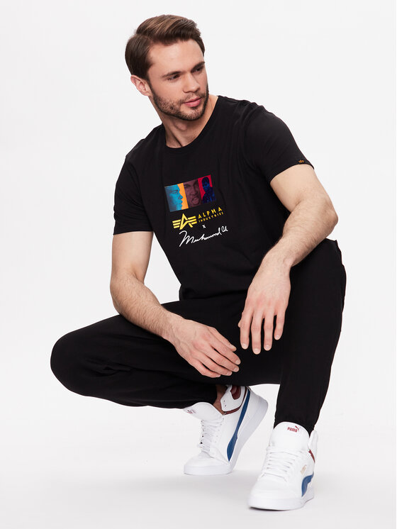 Alpha Industries Alpha Industries Тишърт Muhammad Ali Pop Art 136518 Черен Regular Fit