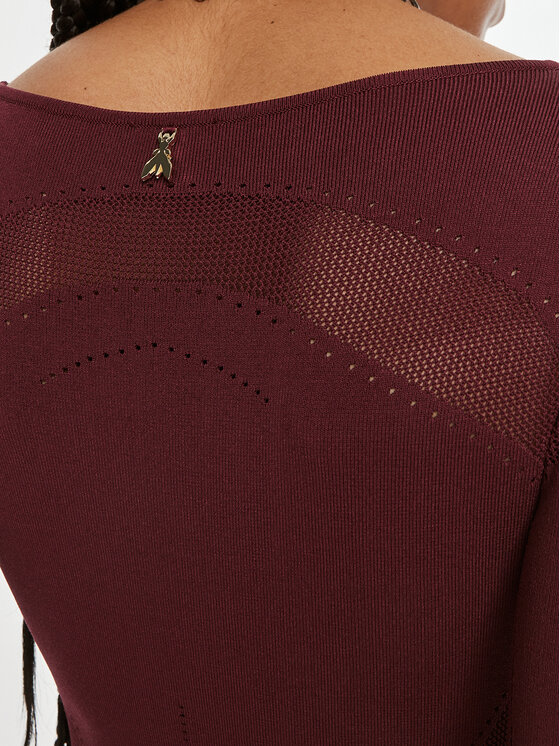Patrizia Pepe Patrizia Pepe Džemper haljina 8A1348 K195 M511 Tamnocrvena Slim Fit
