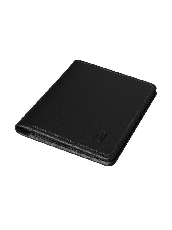James Hawk James Hawk Mały Portfel Męski Męski skórzany portfel slim z RFID Czarny