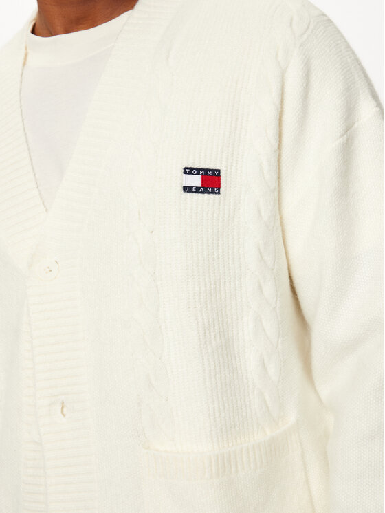 Tommy Jeans Tommy Jeans Pletena jopica DM0DM19441 Écru Boxy Fit