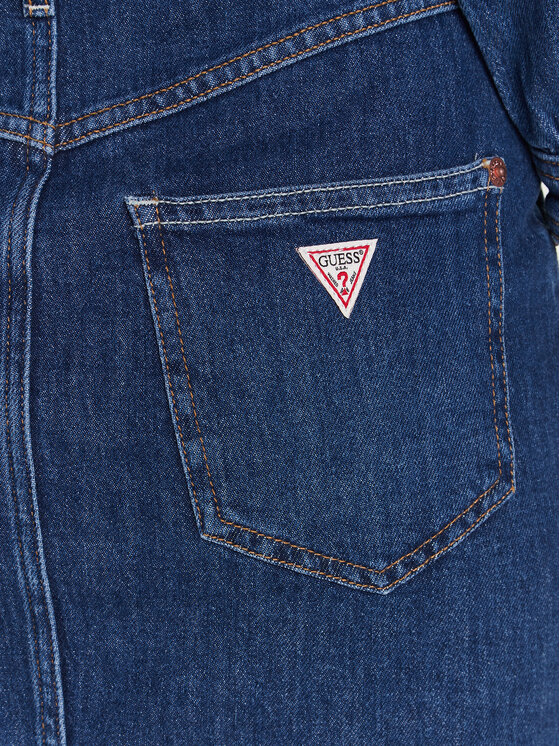 Guess Guess Sukienka jeansowa Eliza W3RK08 D4WF1 Granatowy Regular Fit