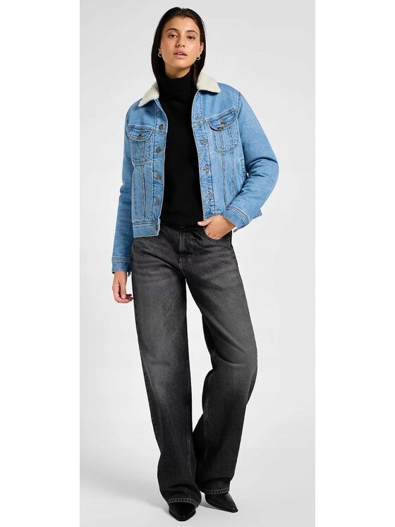 Lee Lee Jeansy Rider Loose Czarny Loose Fit
