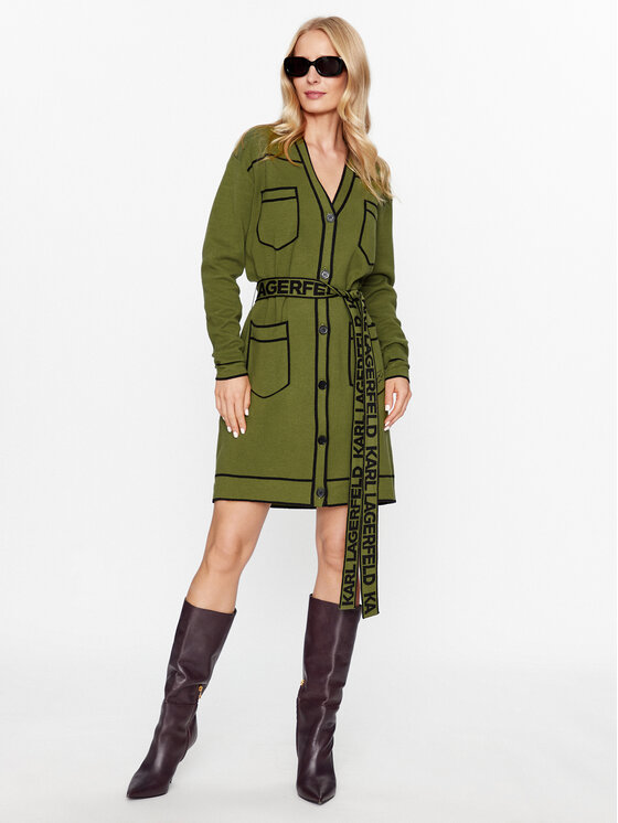 KARL LAGERFELD KARL LAGERFELD Kardigan Ikonik 2.0 221W2003 Roheline Relaxed Fit