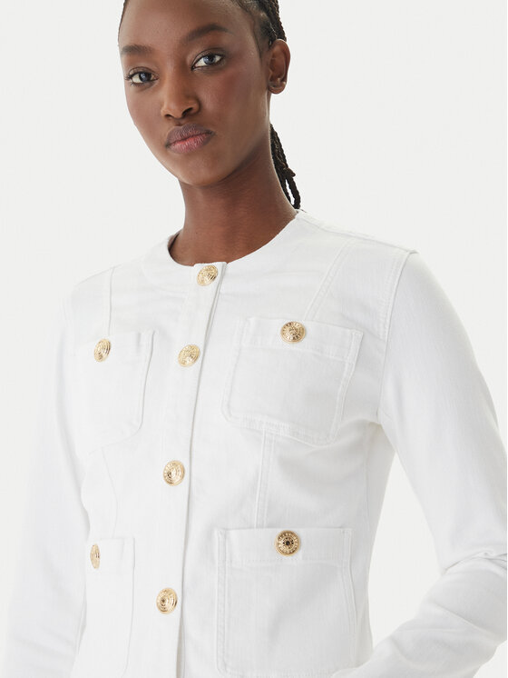 Liu Jo Liu Jo Džinsinė striukė UA6260 D0275 Balta Regular Fit