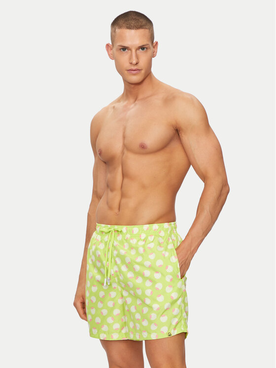 United Colors Of Benetton United Colors Of Benetton Peldšorti 54MX6X00R Zaļš Regular Fit