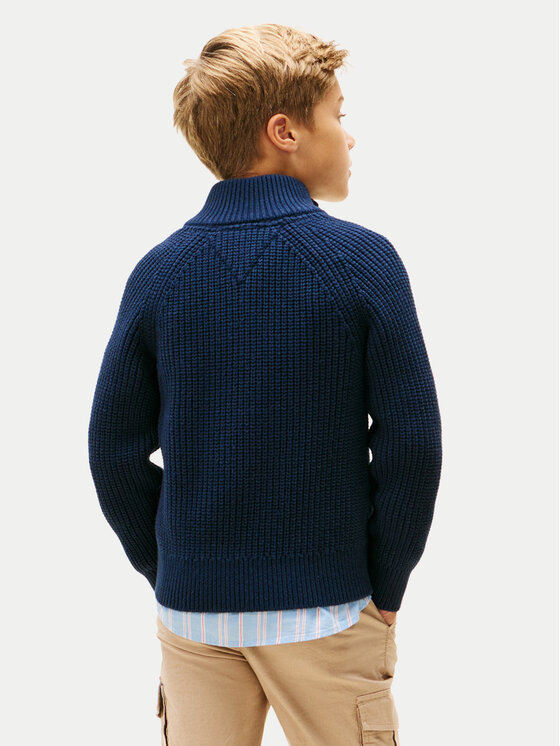 Tommy Hilfiger Tommy Hilfiger Pletena jopica KB0KB09913 Mornarsko modra Regular Fit