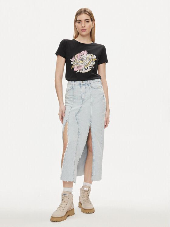 Liu Jo Liu Jo Tricou TA4202 JS003 Negru Regular Fit