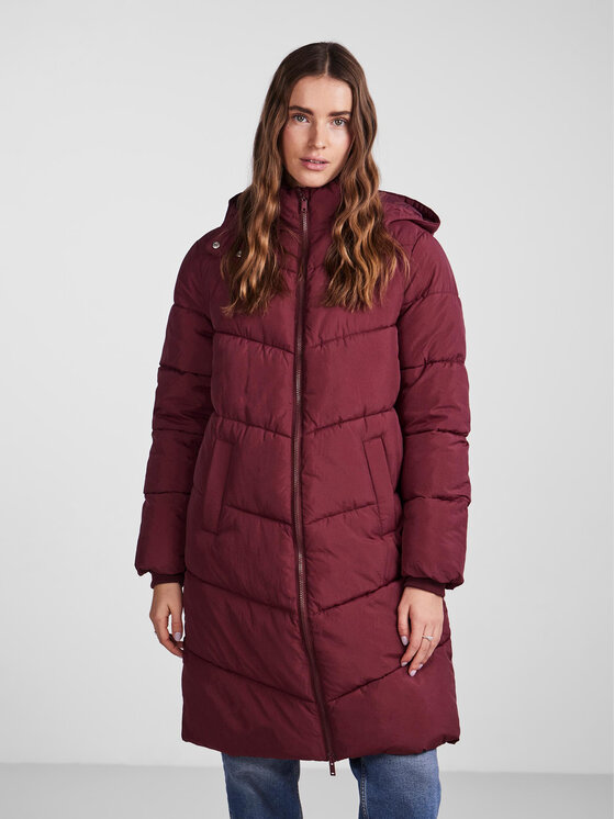 Pieces Pieces Zimska jakna 17126619 Tamnocrvena Regular Fit