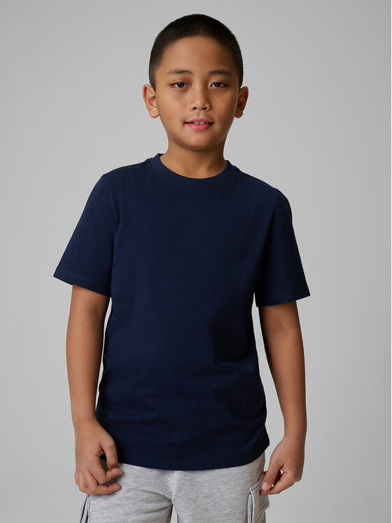 4F 4F T-Shirt BASIC+ Granatowy Regular Fit