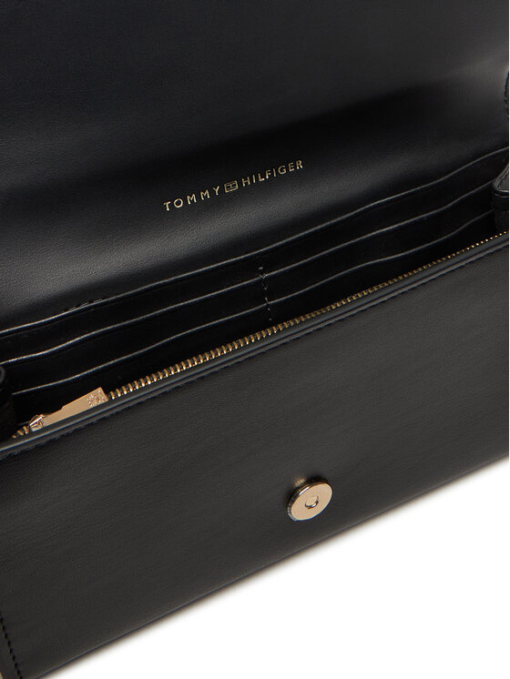 Tommy Hilfiger Tommy Hilfiger Дамска чанта Th Icon Flap W/ Chain AW0AW17958 Черен
