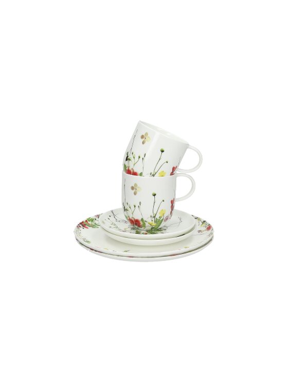 Rosenthal Rosenthal Komplet talerz i filiżanka ze spodkiem Zestaw 6 częściowy Tajemniczy Ogród - Kubki Rosenthal Biały