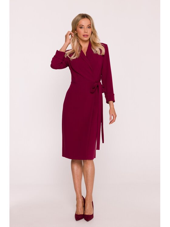 Stylove Stylove Sukienka wieczorowa S415 Bordowy A-Line Fit
