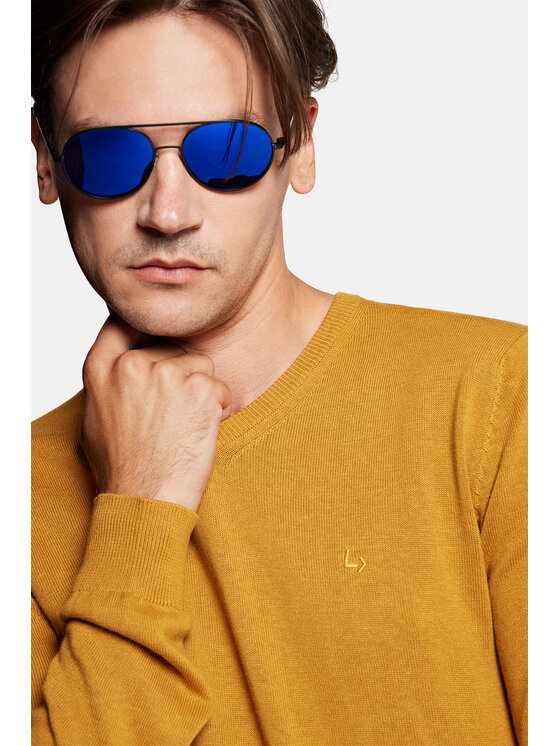 Lancerto Lancerto Sweter Anthony SW073223000054 Żółty Regular Fit