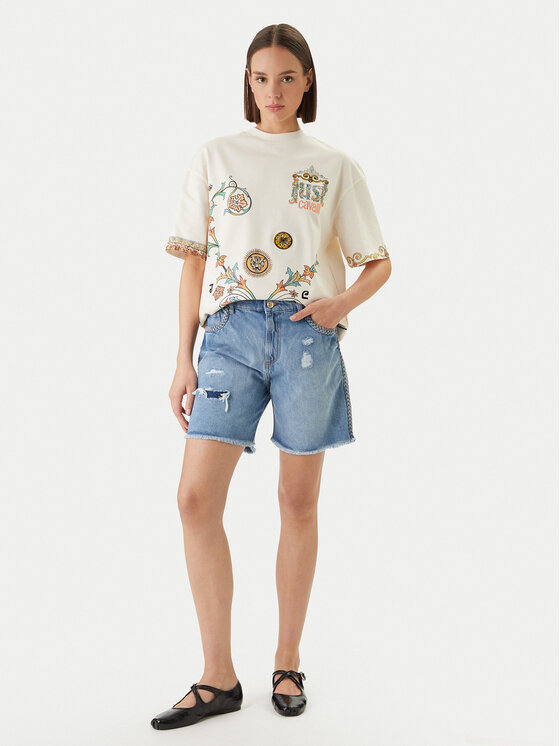 Just Cavalli Just Cavalli T-Shirt 80PAHE08 CJ118 Bílá Regular Fit