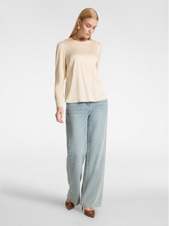 Elena Mirò Elena Mirò Bluzka G057Z000708N002 Kremowy Regular Fit