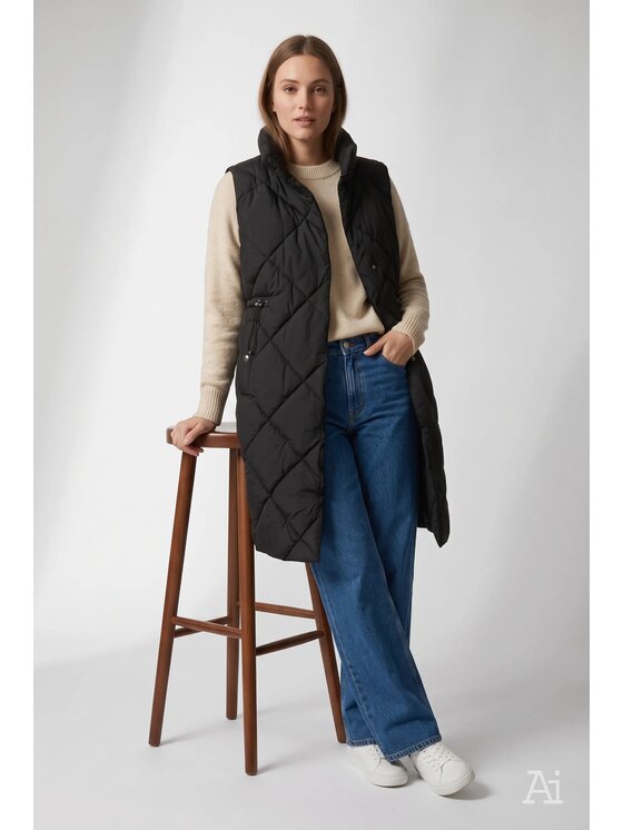 Cross Jeans Cross Jeans Kamizelka 90037-020 Czarny Regular Fit