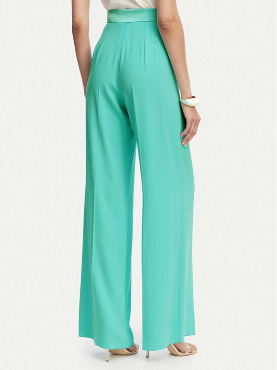 Marella Marella Pantaloni di tessuto Stampa 2613131032 Turchese Straight Fit
