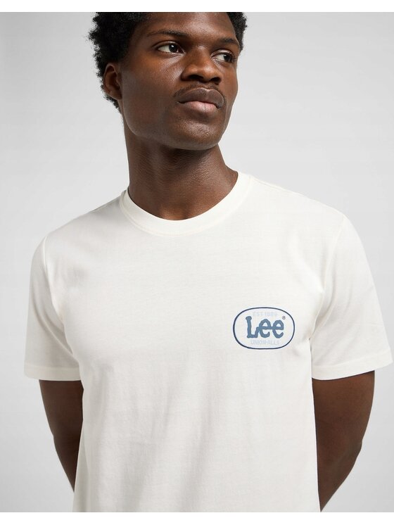 Lee Lee T-Shirt Regular Small Logo Tee Biały Regular Fit