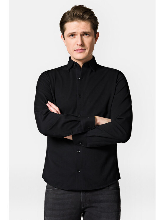 Lancerto Lancerto Koszula Gabbie KO073222000023 Czarny Slim Fit