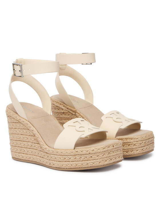 Calvin Klein Calvin Klein Espadrile Wedge Espad 70 Embl Lth HW0HW02897 Bej