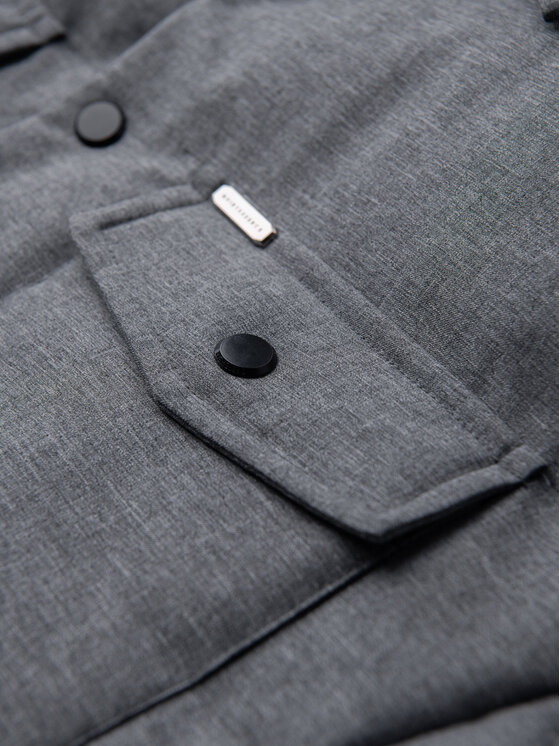 Ombre Ombre Kurtka przejściowa OM-JALP-0256 Szary Regular Fit
