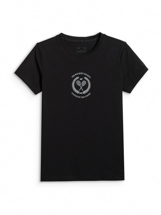 4F 4F T-Shirt SPORTS CLUB Czarny Slim Fit