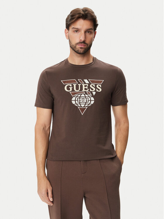 Guess Guess Тишърт Z6BI08 K6543 Кафяв Regular Fit