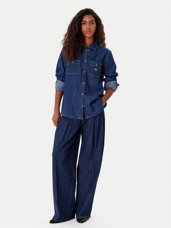 Guess Jeans Guess Jeans camicia di jeans W5YH37 D5M8D Blu scuro Regular Fit