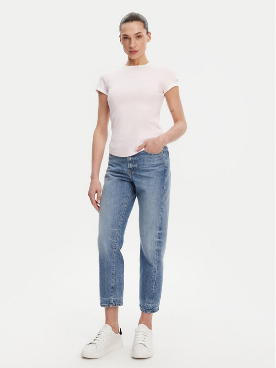 Tommy Hilfiger Tommy Hilfiger T-Shirt WW0WW44581 Różowy Slim Fit