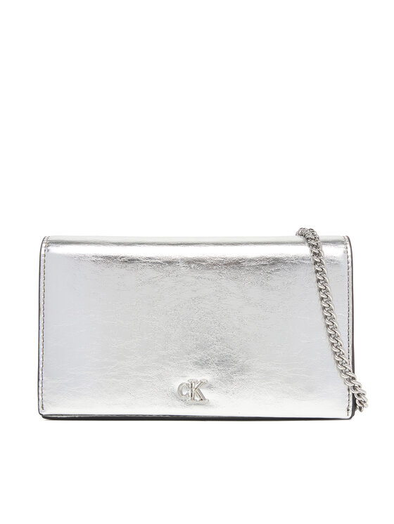 Calvin Klein Calvin Klein Kabelka Ck Metallic Wallet On Chain LV04F3320G Stříbrná