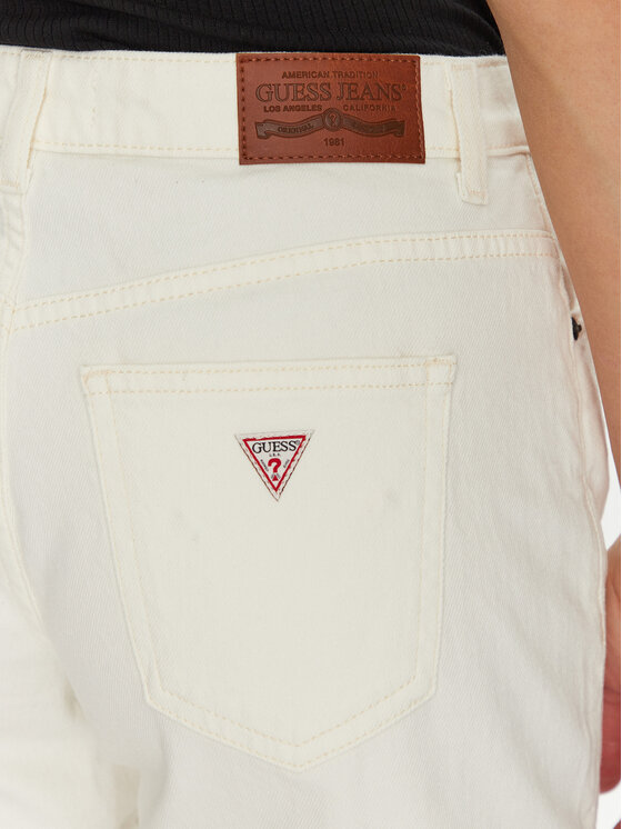 Guess Jeans Guess Jeans Šortky z materiálu W5GD0S D5M62 Bílá Regular Fit