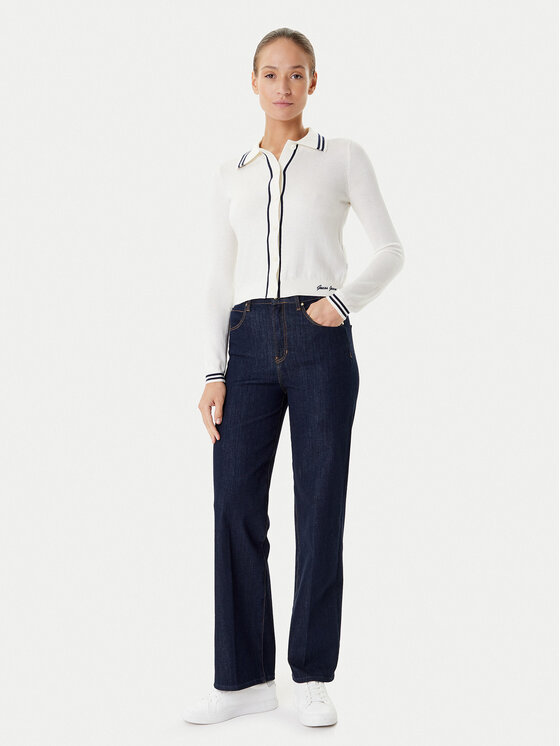 Guess Jeans Guess Jeans Kardigán W5YR32 Z3HO2 Écru Regular Fit