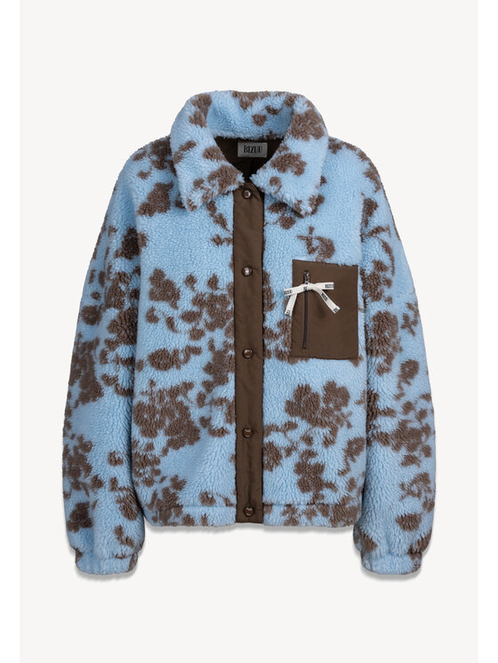 BIZUU BIZUU Kurtka przejściowa TEDDY FLORAL FLEECE JACKET Niebieski Standard Fit