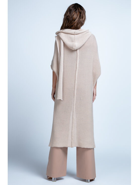 Fobya Fobya Kardigan F1852 Beżowy Oversize
